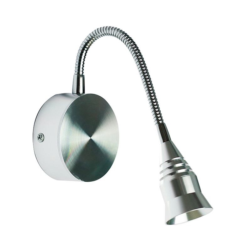 Modernisme LED SCONCE -lamp met metalen schaduw Chrome Bell Wandlamp in warme/witte verlichting