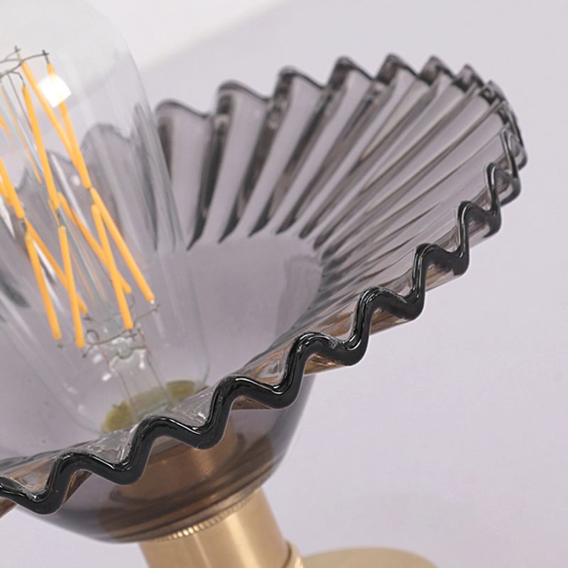Éclairage semi-encastré évasé en verre, style simple, pour allée