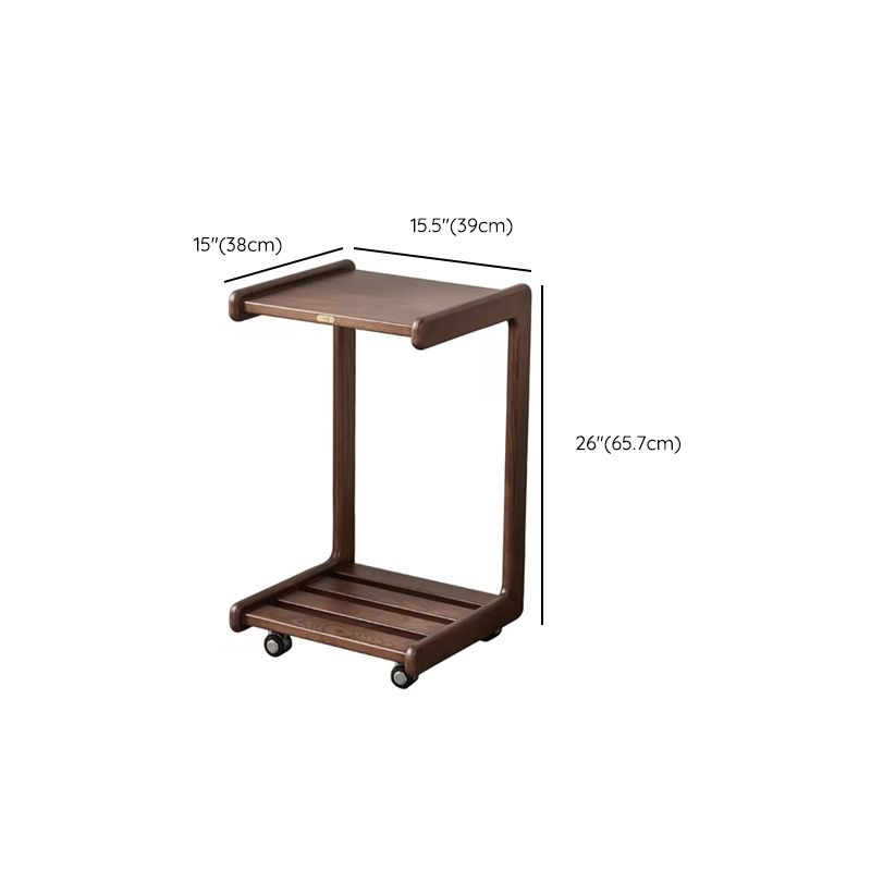 Scandinavian Solid Wood 3 Legs Double Tier Living Room Side Table