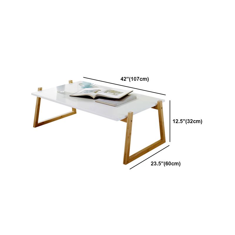 12.5"/17.7"Tall Sled Base Rectangular Wooden Top Coffee Table