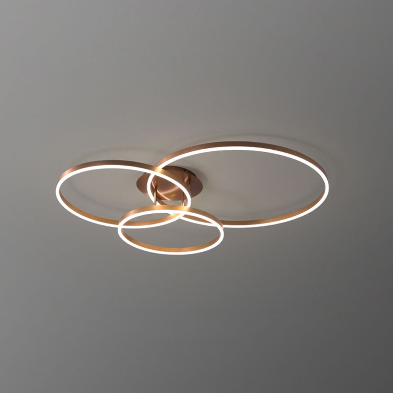 Zeitgenössische runde Einbauleuchte aus Metall in Braun