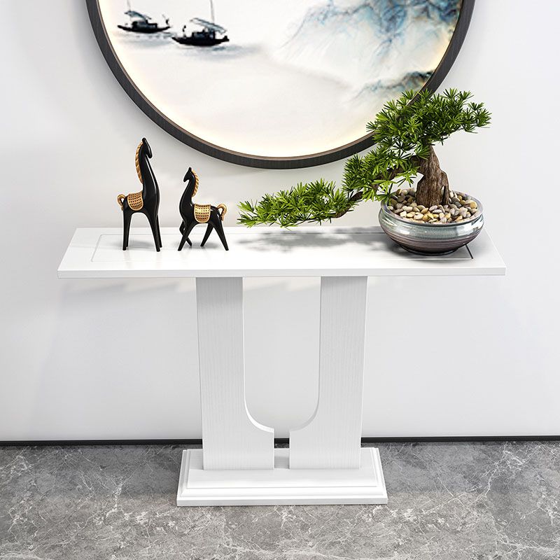 12" W Rectangle Console Table Pine Mid-Century Modern Accent Table for Hall