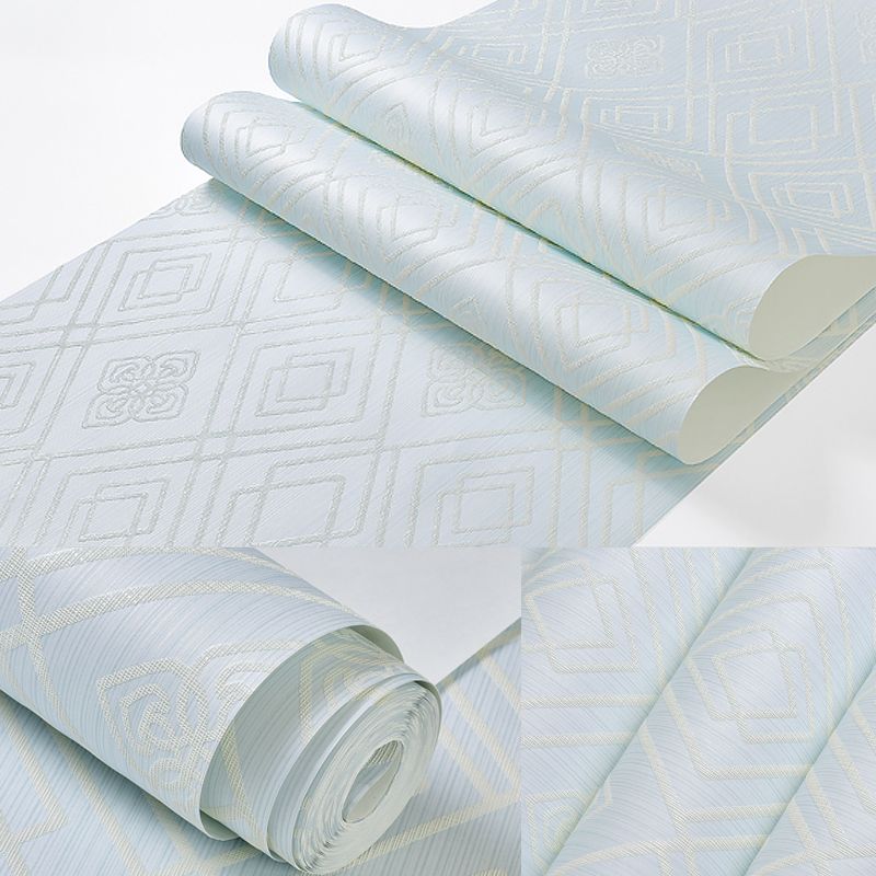 Modern Latticework Wallpaper Roll Light-Color Stain Resistant Wall Decor for Bedroom