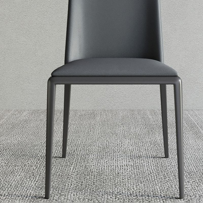 Silver Leg Contemporary Faux Leather Dining Room Chair for Home