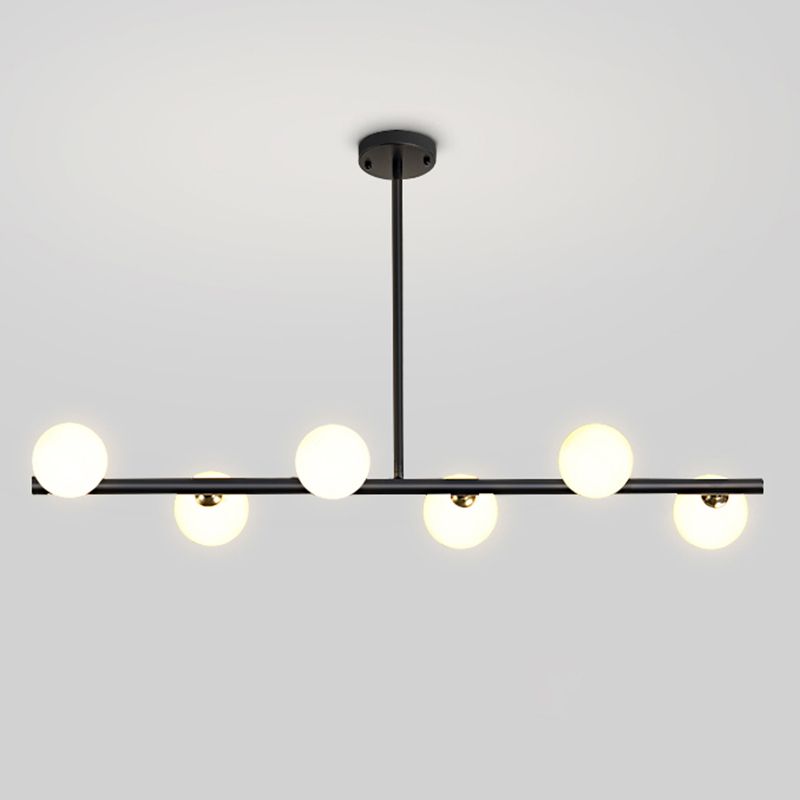 Round-Shaped Island Lighting Idea Nordic-Style Glass Chandelier Lighting Fixture