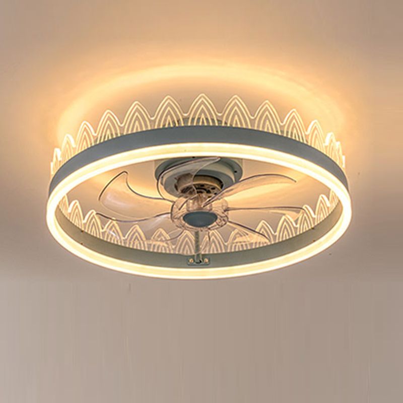 Makkaronkronenförmige Lüfterbeleuchtung Acrylschlafzimmer LED Semi Flush Light