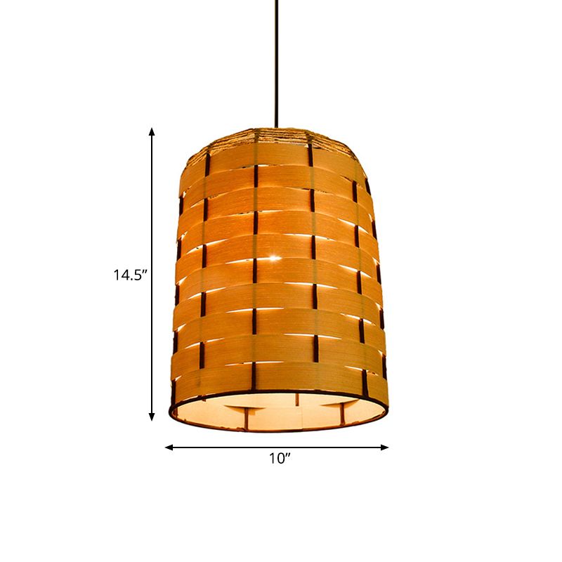 10 "/12" breite Kuppel anheitige helle zeitgenössische hölzerne 1 leichte Restaurant Hanging Lampe in Beige