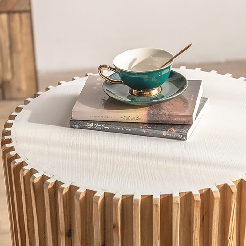 Round Solid Wood Side Table Rustic Tree Stump Side End Snack Table