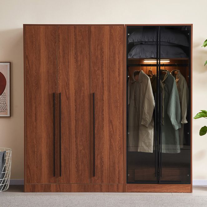 Modern Wooden Frame Armoire Freestanding Multifunctional Wardrobe