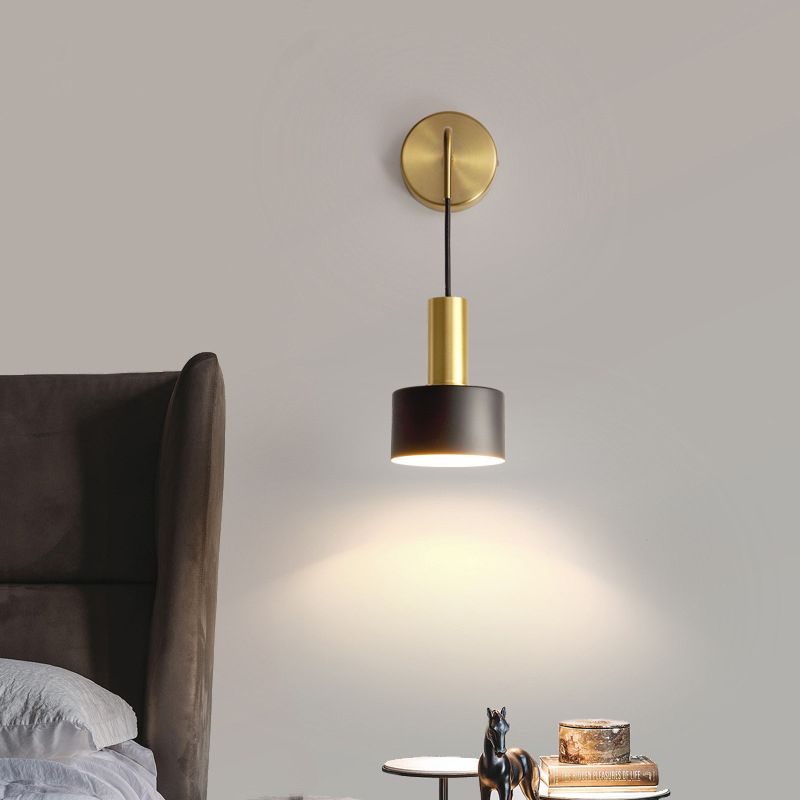 Lampade per parete per pareti cilindri in stile moderno a 1 lutto lampada a parete metallizzata a parete