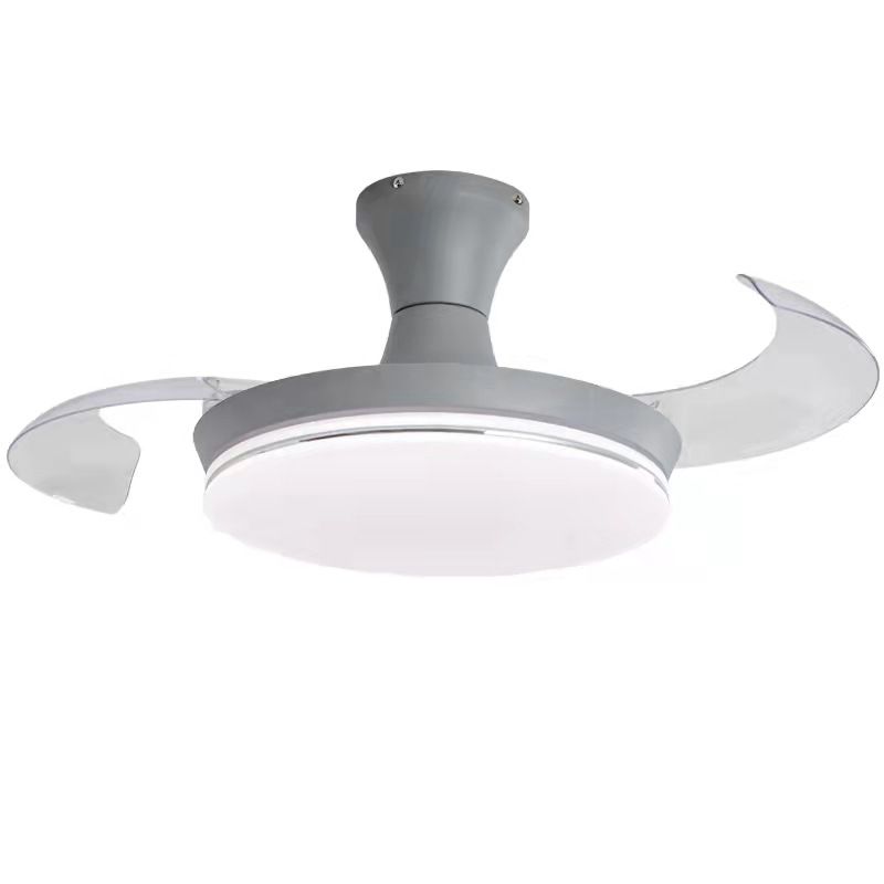 Round Study Room plafondventilator licht metallic macaron -stijl LED Semi Flush Mount Lighting