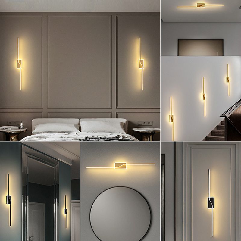 Noordse LED -muurlamp Minimalistische wandbalk Minimalistische wandbalk in gouden afwerking