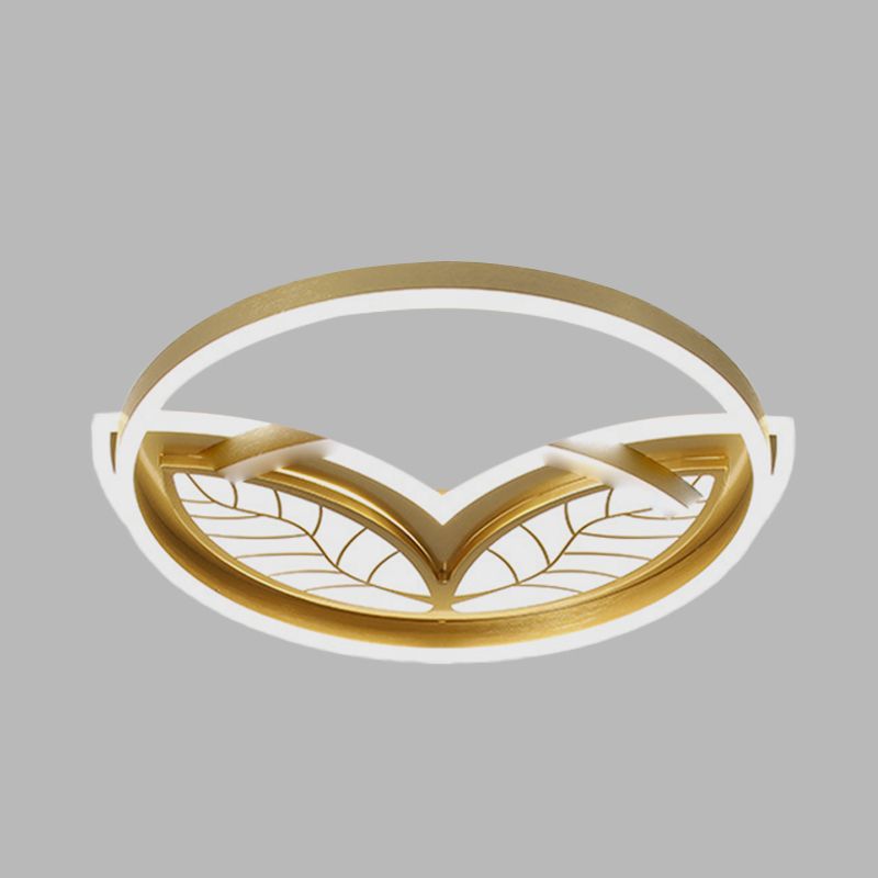 Acryl-Halo-Ring-Einbau-Deckenleuchte, moderne 16"/19,5" W LED-Einbauleuchte in Gold, warmes/weißes Licht