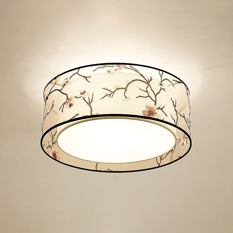Tissu Geometrical Flush Mount Light Fixture Traditional Bedroom Flush Mount Ceiling Light