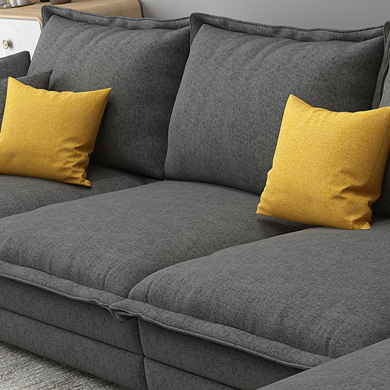 Contemporary Fabric Sofa & Chaise with Pillows for Living Room