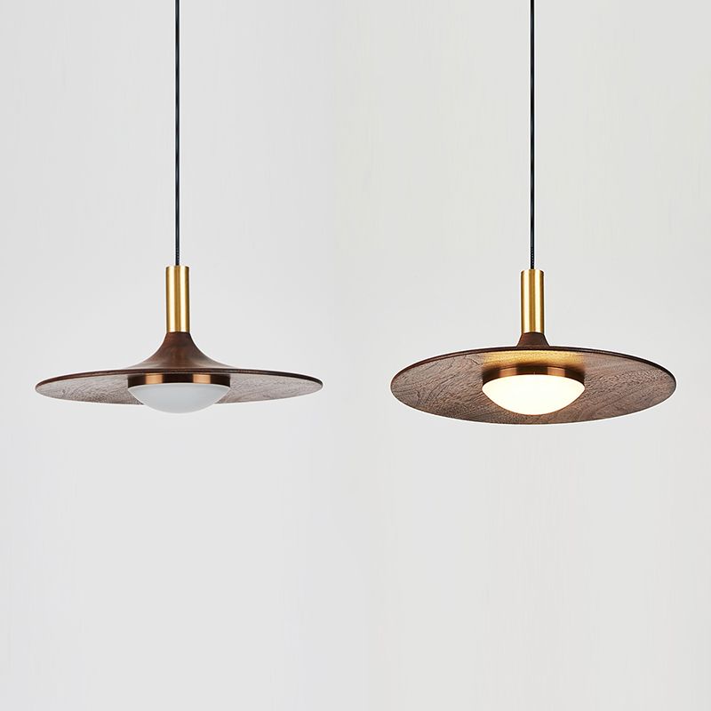 Braune Anhänger Beleuchtungsrichtung moderne Kegelform aus Walnussholz hängende Licht