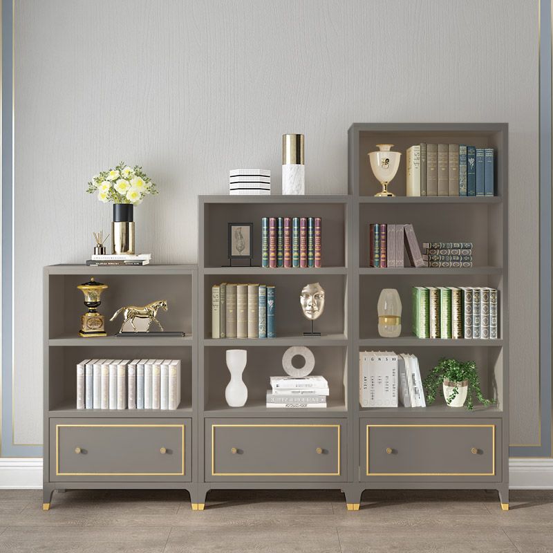 Vertical Glam Standard Bookcase Beech Closed Back Bookcase with Drawer