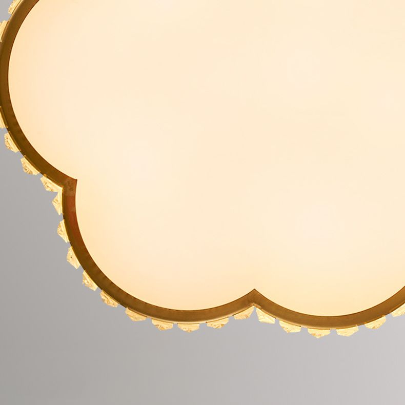 Plafoniera a LED in cristallo Floriated in stile moderno di lusso, montaggio ad incasso in ferro battuto per camera da letto