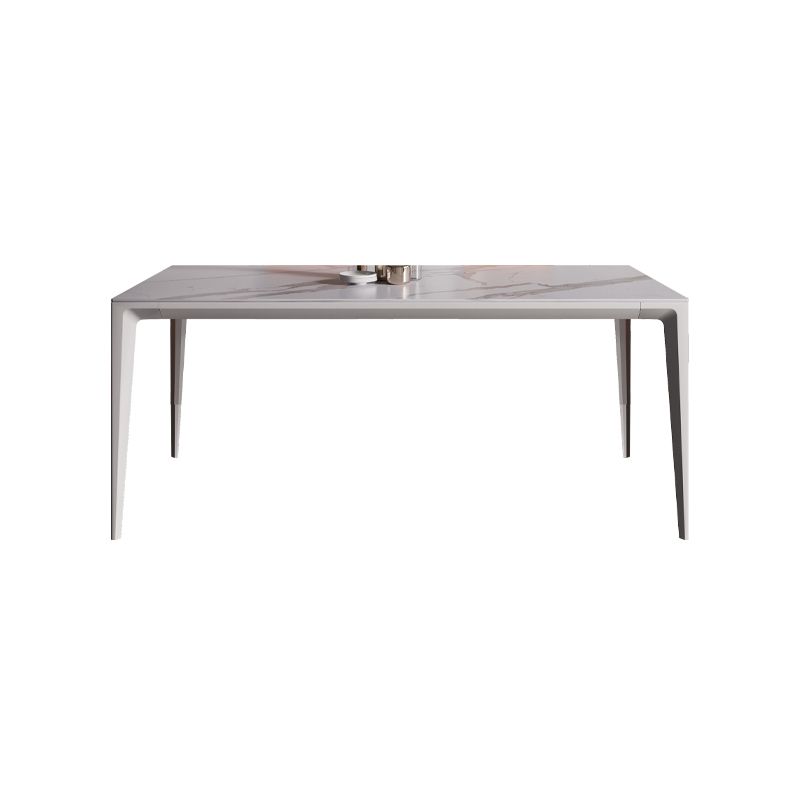 Minimalist Style Dining Room Set Sintered Stone Top Dinette Set with Metal 4 Legs Base
