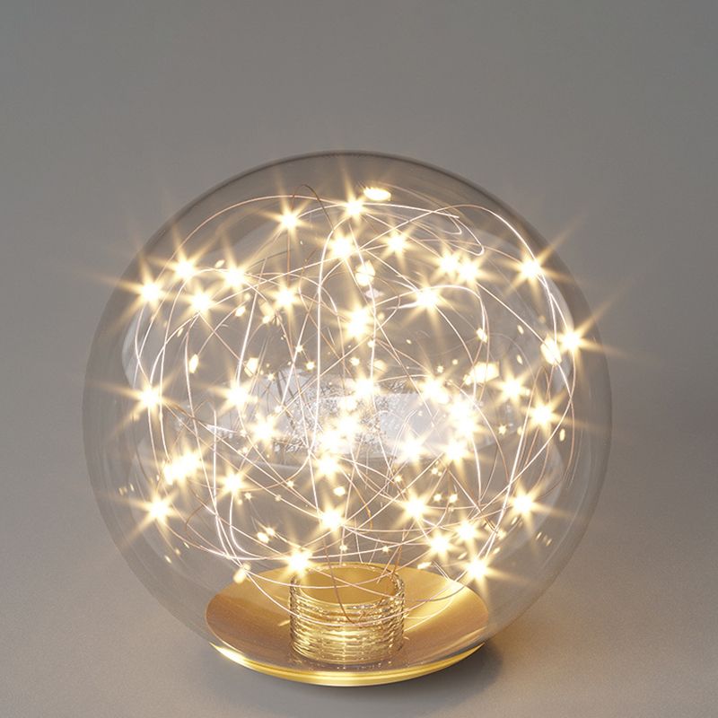 Clear Glass Globe Flush Mount Light LED Light Creative Bedroom Lighting Fixture