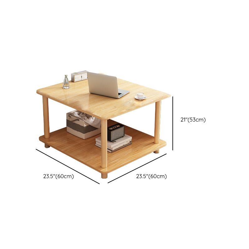Contemporary Side Table Double Tier Wood Accent Side Table with Shelf