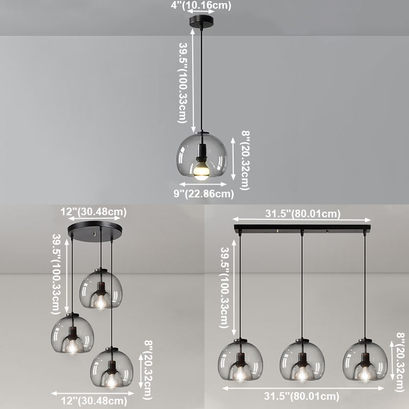 Clear Glass Hanging Light Fixtures, Nordic Simple Style Cluster Pendant Light for Indoor