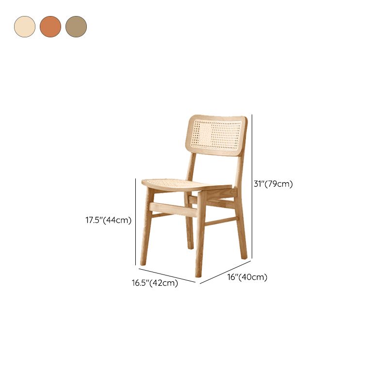 Ash Solid Wood Frame Bar Stool Contemporary Armless Indoor Stool with Rattan Seat