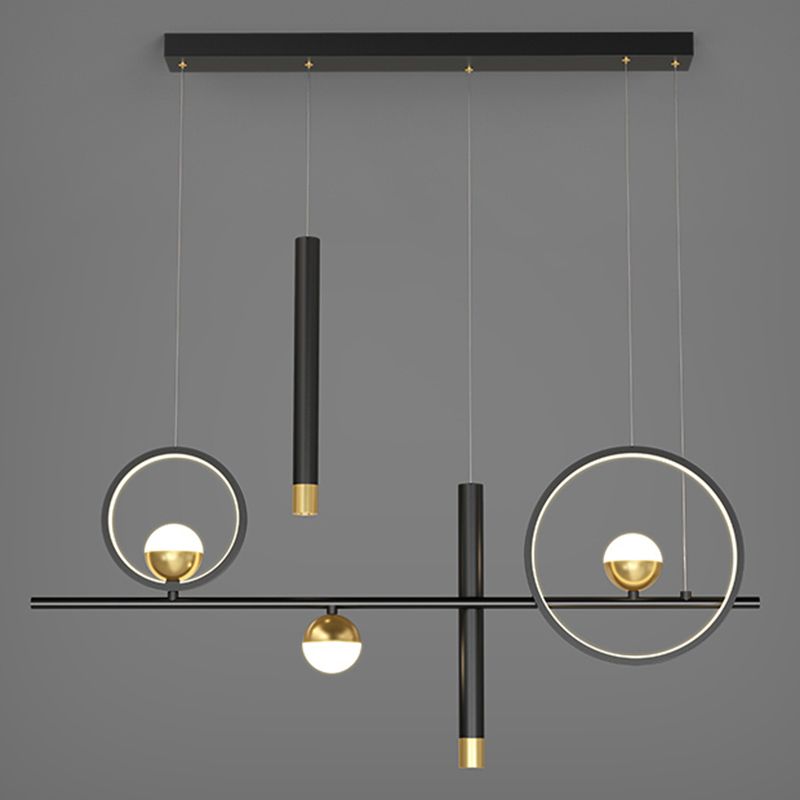 Modern Minimalist Minimalist Linear Isola Luci Luci in metallo Pla lampadario per soggiorno