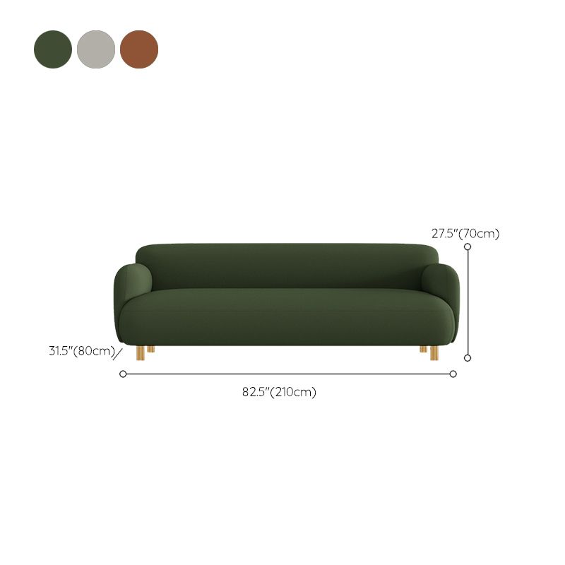 Faux Leather Sofa 27.55" H Recessed Arm Sofa for Living Room