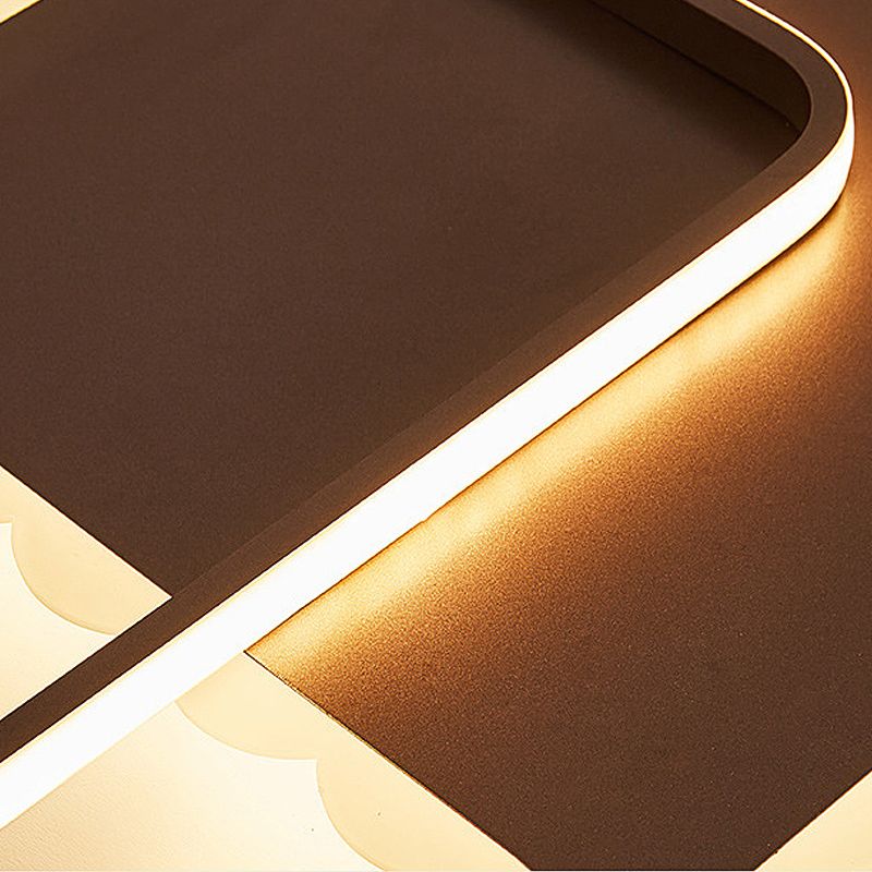 Plafonnier carré moderne en acrylique LED blanc/marron, luminaire de plafond en lumière chaude/blanche/naturelle