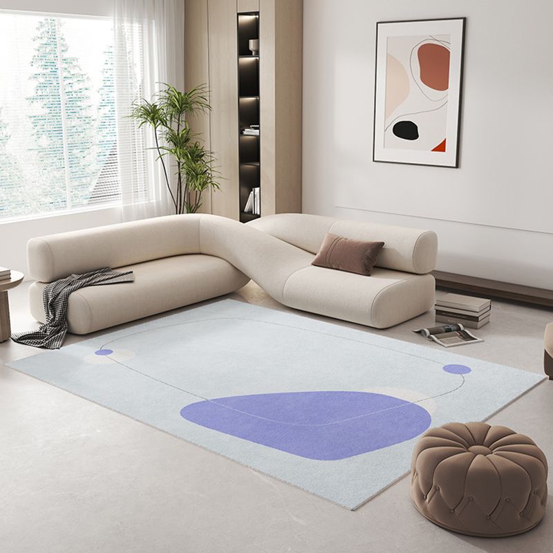 Beige Casual Rug Polyester Line Area Rug Stain Resistant Rug for Home Decor