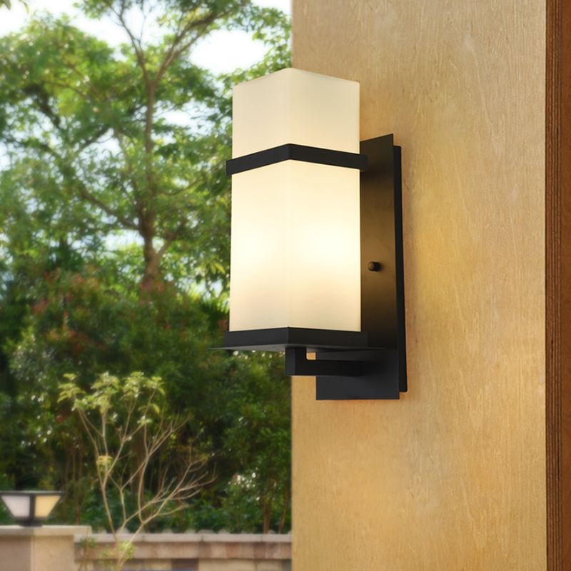 Contemporary Wall Sconce Glass Outdoor Wall Light Fixture for Courtyard
