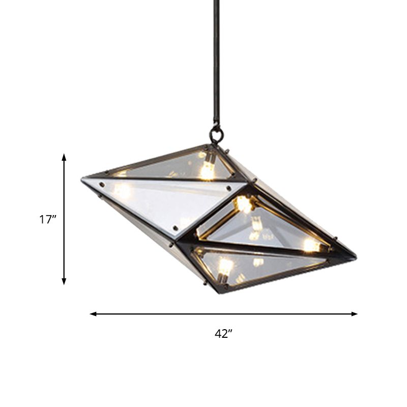 Horizontal/vertikaler Diamantanhänger Lampe Moderne Bernstein/Rauchglas Multi -Lichter Wohnzimmer LED -Deckenleuchte, 23,5 "/31"/42 "breit