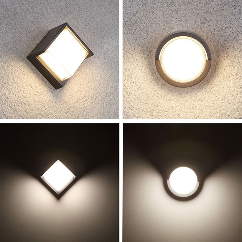 Geometrische Form Metallwandbeleuchtung moderner Stil 1 Lichtwandmontierte Beleuchtung in Schwarz