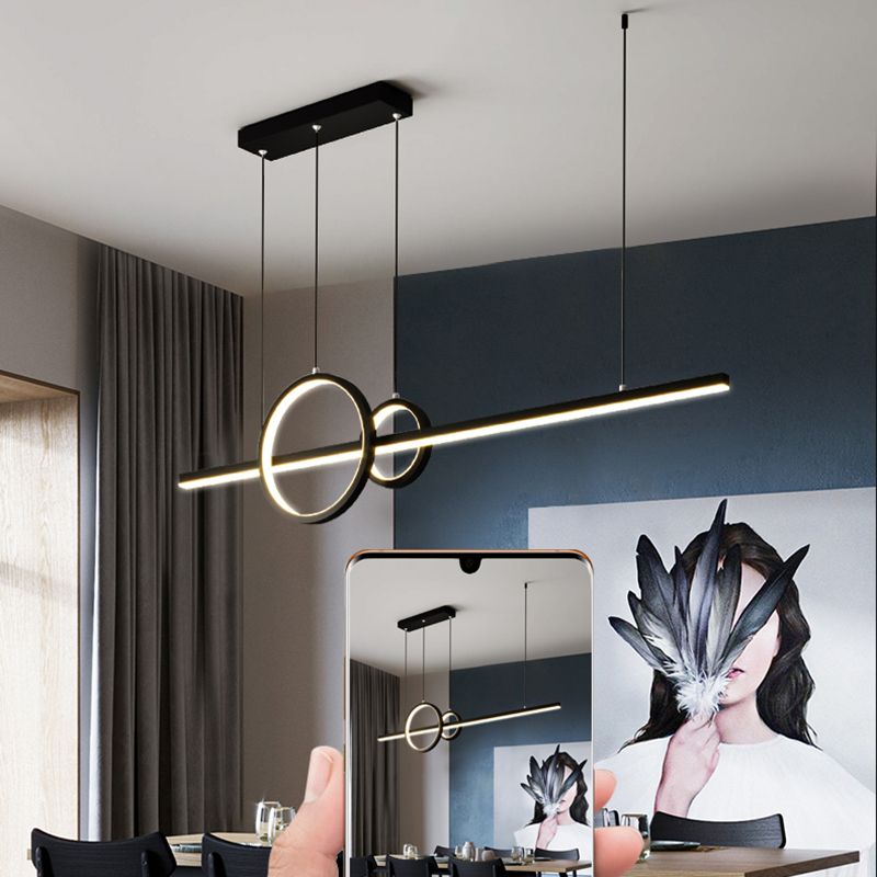 Circles LED Hanging Ceiling Light Modern-Style Metal Island Chandelier Light