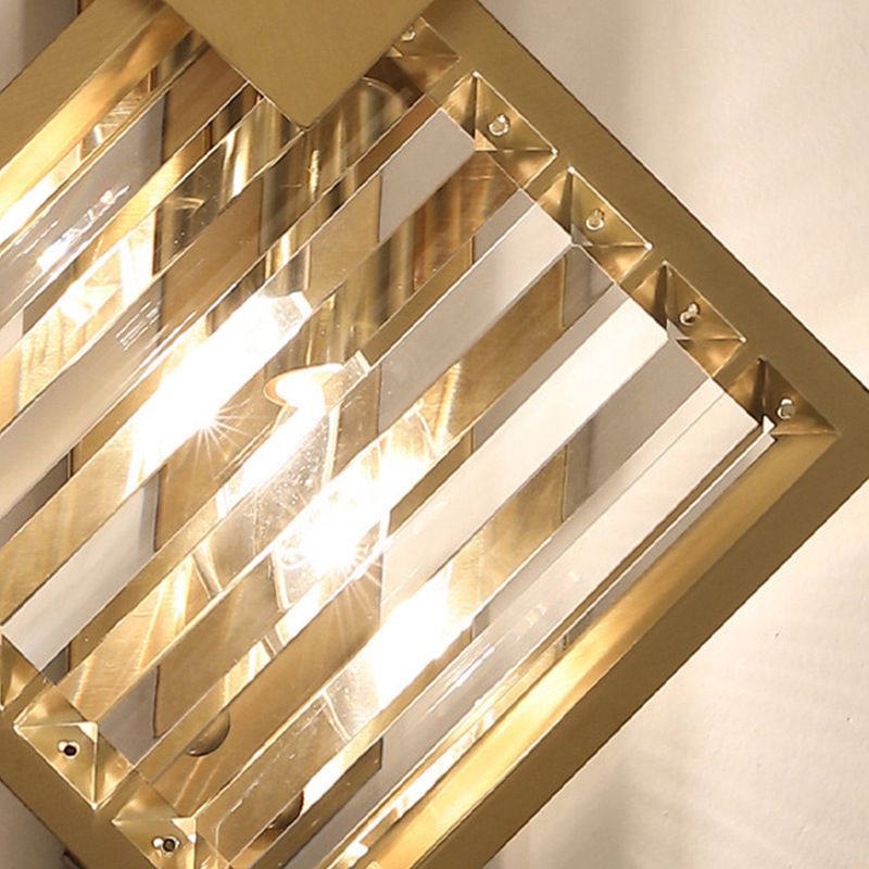 2-Light Geometric Wall Light Fixture Modern Crystal Wall Sconce Light