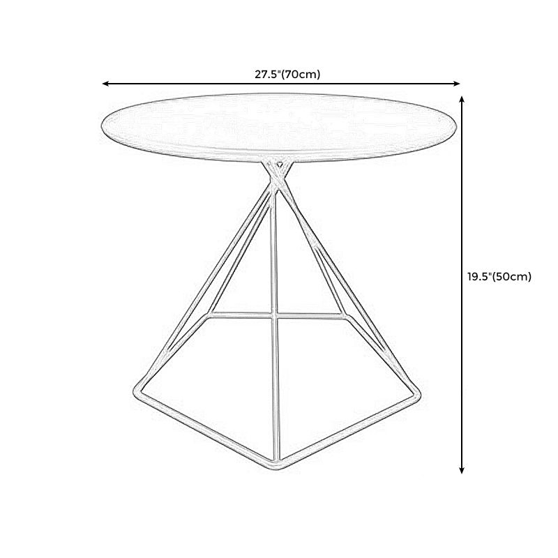 Modern Frame End Table Marble/metal Top Round Side Table for Living Room