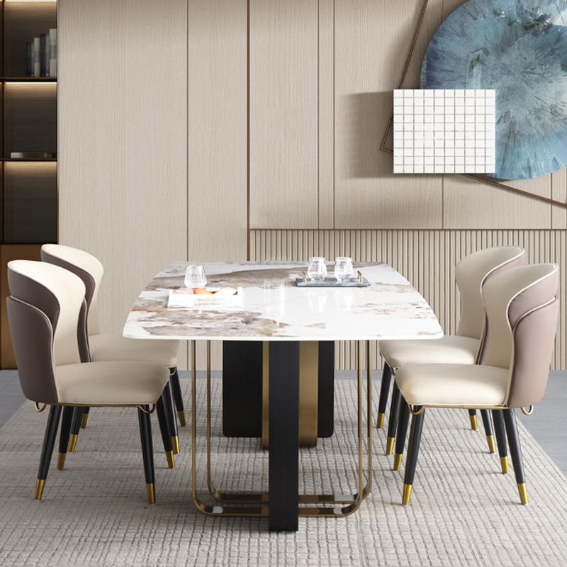 Designer Style Rectangle Dining Set 1/2/5/7 Pieces Sintered Stone Top Dinette Table Set