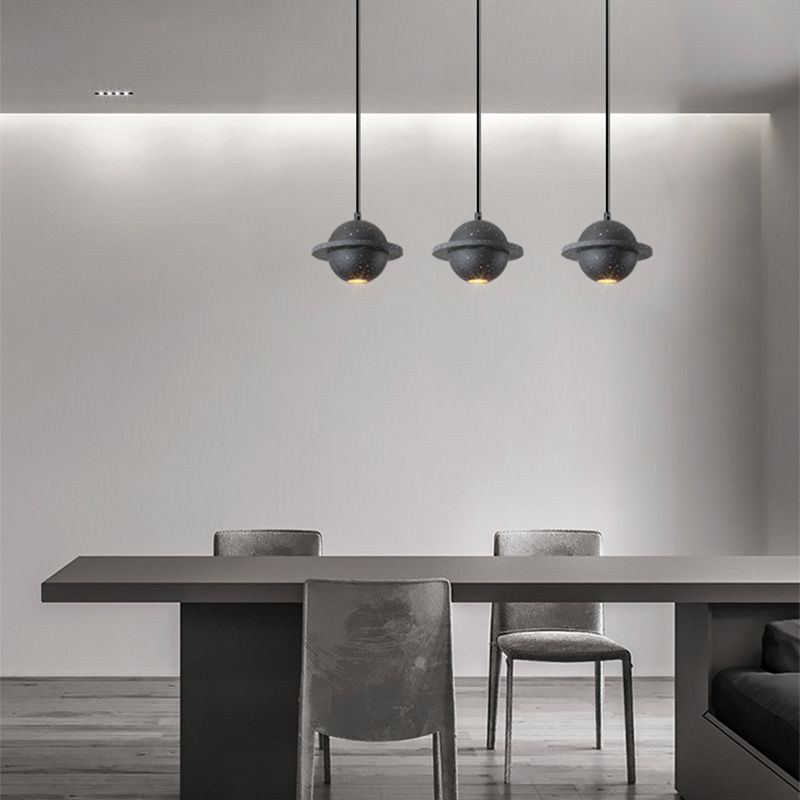 Colgante de iluminación en forma de redonda cemento moderno 1 colgante de caída de luz