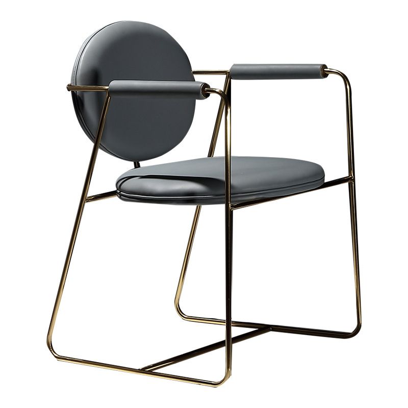 Contemporary Upholstered Dining Chairs Kitchen Dining Arm Chair in Grey