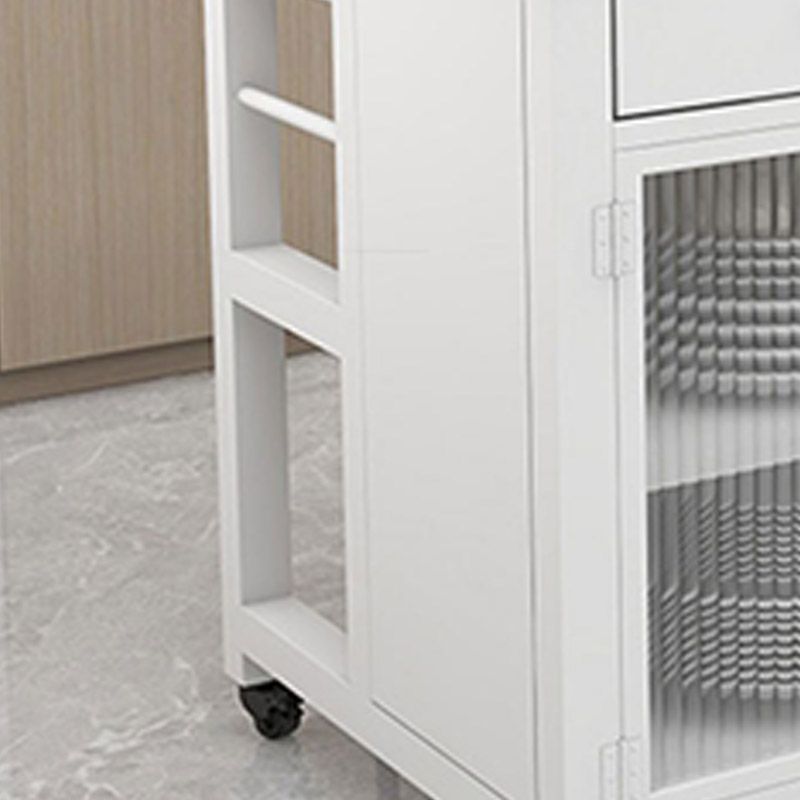 Dining Room Kitchen Island Table Modern Marble Prep Table with Storage Cabinet