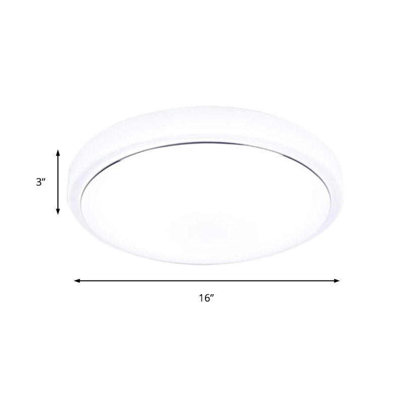 Goud/Zilver Drum Plafondinbouw Eenvoudige Metalen LED Inbouwlamp met Acryl Schaduw voor Gang in Warm/Wit, 7,5"/9"/12" Dia