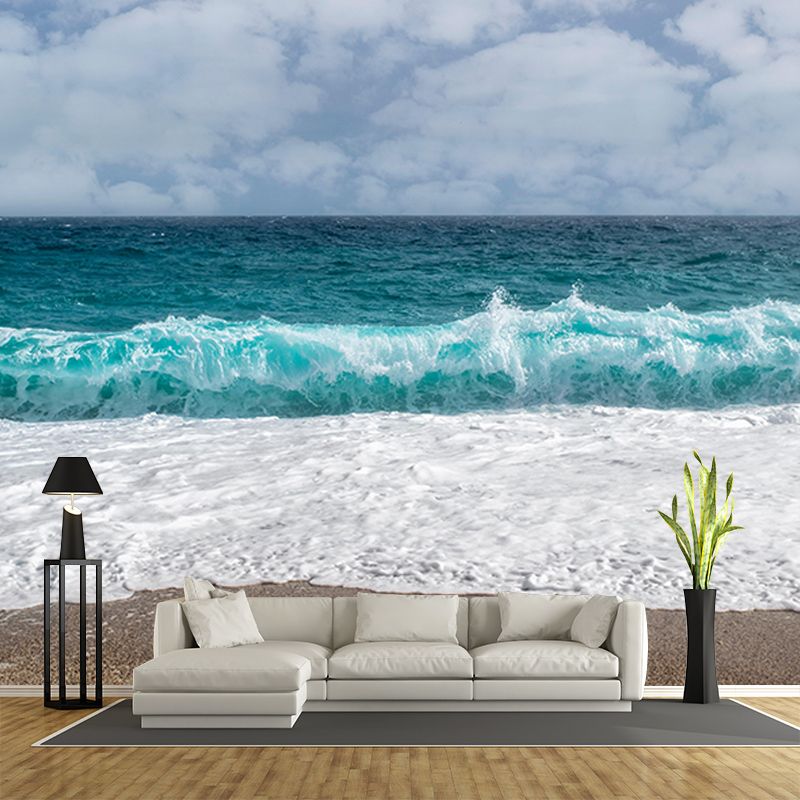 Modern Style Sea Mural Wall Covering for Living Room Eco-friendly for Decoration