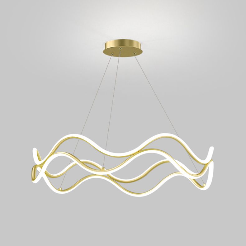 Lustres de lustre simple en or lustre suspendu linéaire pour salon