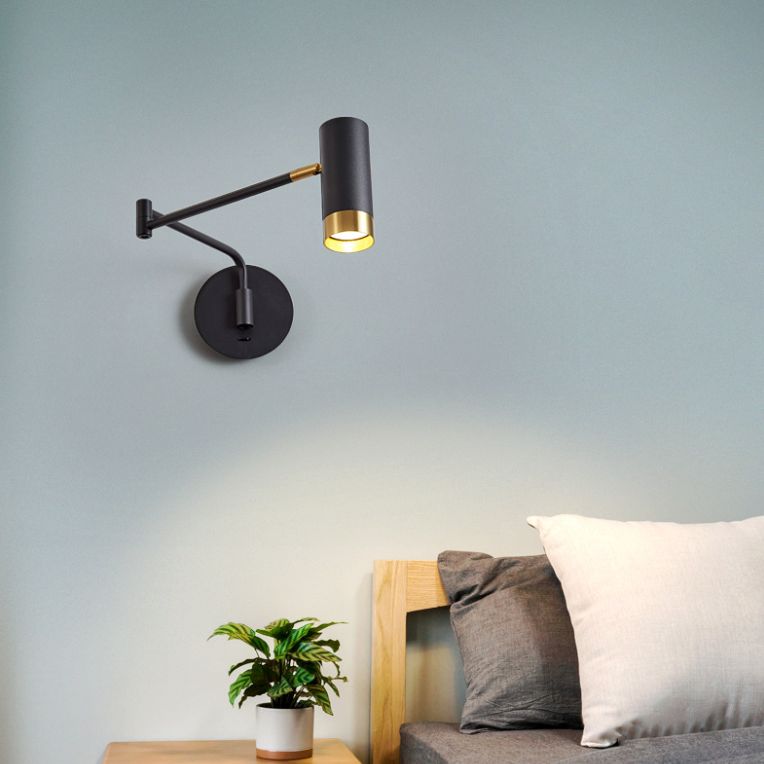 Swing braccio muro di appunti di appuntamento leggero a 1 luce moderna metallica funce da parete in stile moderno per lo studio