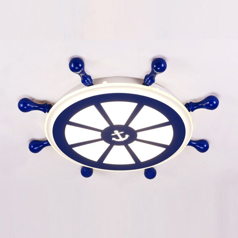 Runde LED-Deckenleuchte im Kinderstil aus Eisen, 1-flammig, Unterputzmontage für Schlafzimmer