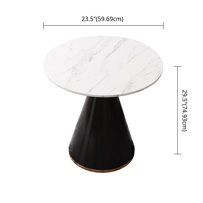 Contemporary Kitchen Dining Room Set with Round Sintered Stone Top Formal Dining Table Furniture
