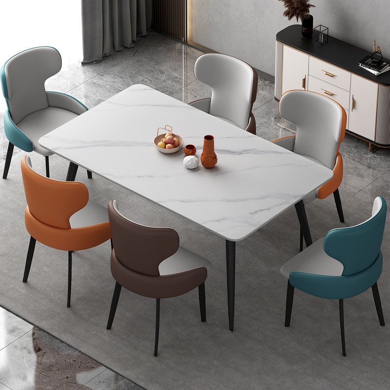 Sedie da pranzo in stile moderno sedie a bracciole con gambe in metallo per cucina