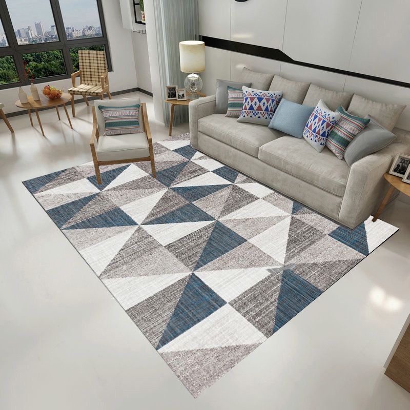 Leisure Area Carpet Modern Geometric Printed Rug Washable Polyester Non-Slip Carpet for Home Decor