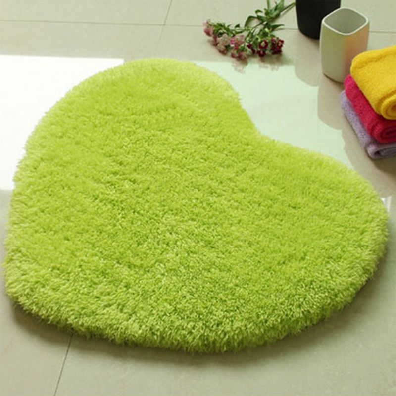 Heart-Shape Plain Rug Multi Colored Simple Area Rug Shag Washable Stain Resistant Carpet for Bedroom